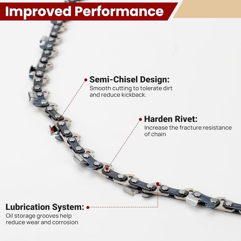PETOX 3-Pack 10 Inch Chainsaw Chain 40 Drive Links, 3/8" Pitch, 0.050" Gauge, Fit for Craftsman, Remington, Worx, Sun Joe, Greenworks, Earthwise, Echo, Oregon, Husqvarna Chainsaws and More-S40 - Image 4